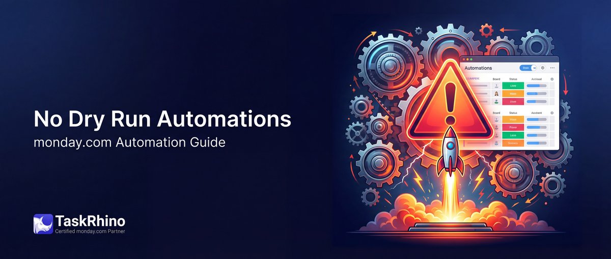 monday.com No Dry-Run Mode for Automations - TaskRhino